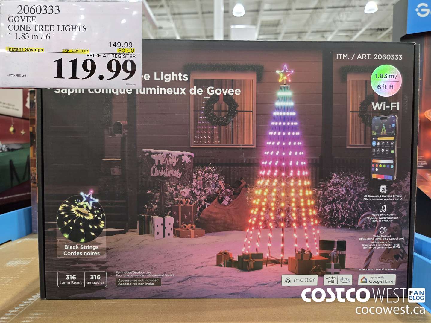 2060333 GOVEE CONE TREE LIGHTS 1.83M 6/ ($30.00 INSTANT SAVINGS EXPIRES ON 2025-11-09) $119.99