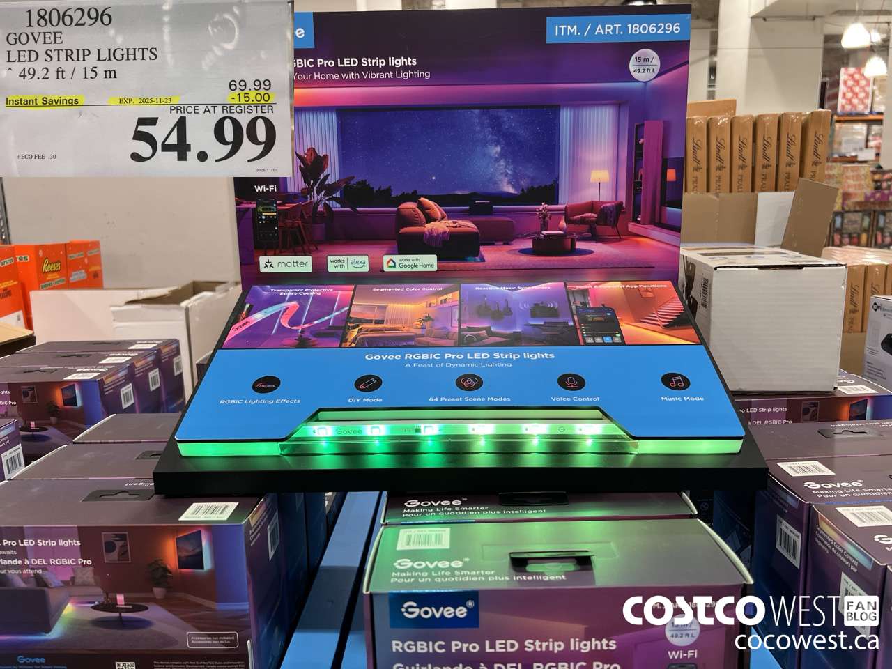 1806296 GOVEE LED STRIP LIGHTS 49.2FT/15M ($15.00 INSTANT SAVINGS EXPIRES ON 2025-11-23) $54.99