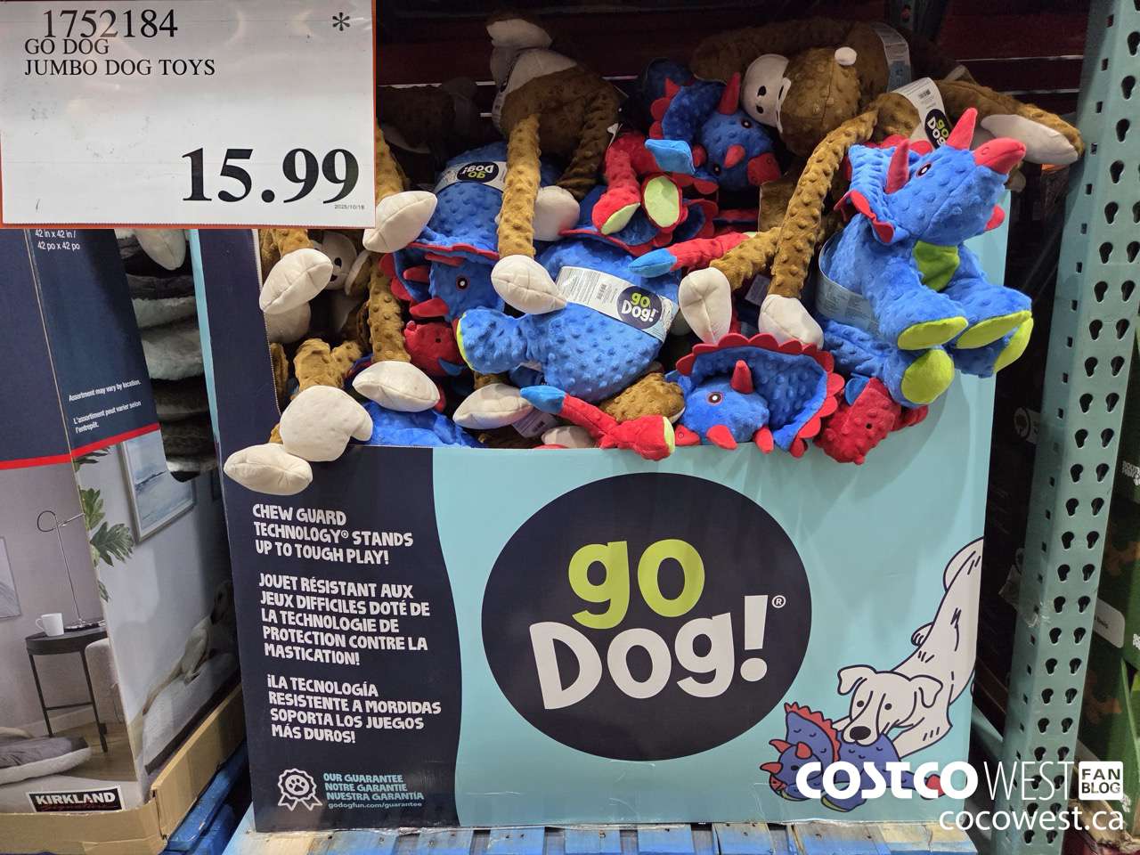 1752184 GO DOG JUMBO DOG TOYS $15.99