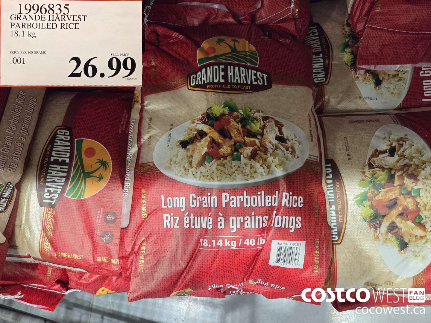 1996835 GRANDE HARVEST PARBOILED RICE 18.1 kg $26.99