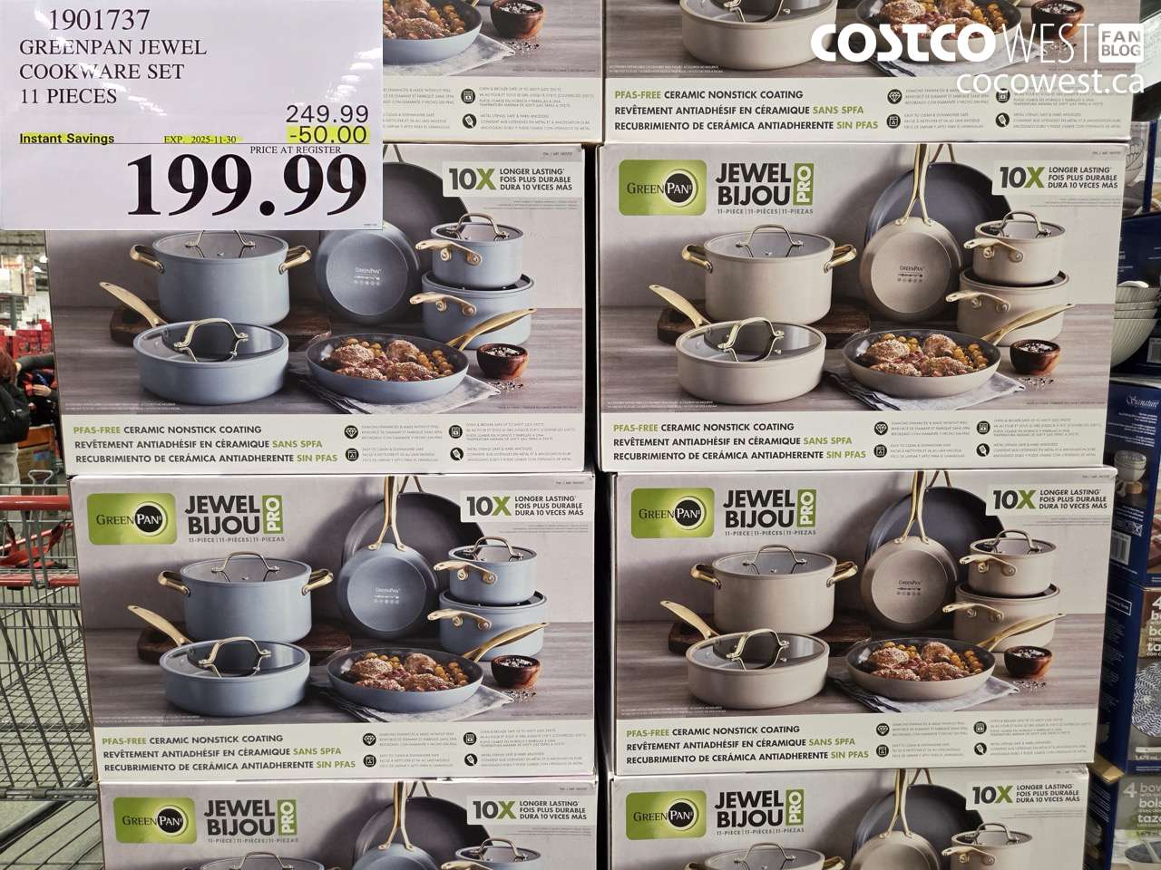 1901737 GREENPAN JEWEL COOKWARE SET 11 PIECES ($50.00 INSTANT SAVINGS EXPIRES ON 2025-11-30) $199.99