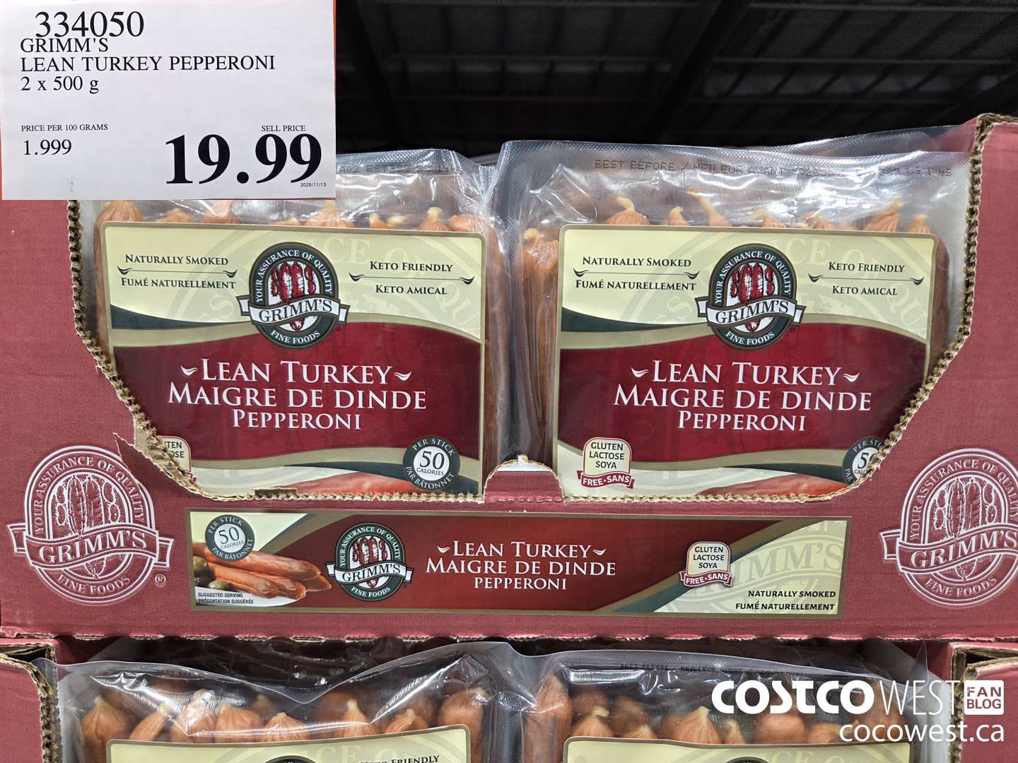 334050 GRIMM'S YOURS NATURALLY TURKEY PEPPERONI 1 kg $19.99