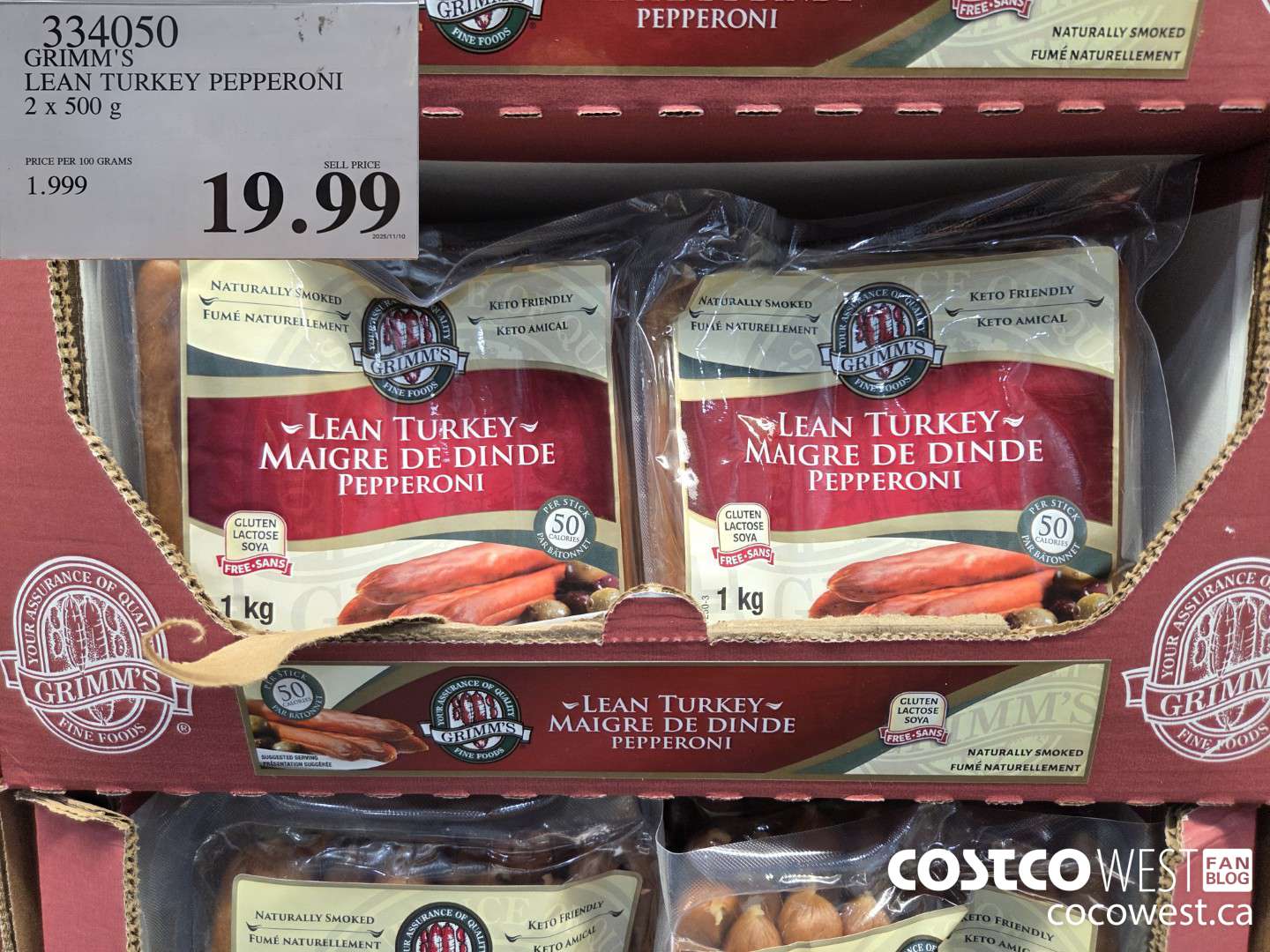 334050 GRIMM'S YOURS NATURALLY TURKEY PEPPERONI 1 kg $19.99