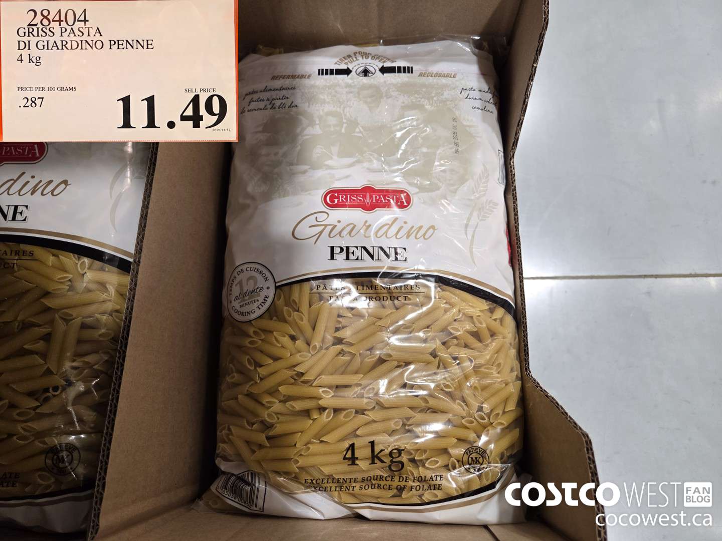 28404 GRISS PASTA DI GIARDINO PENNE 4 kg $11.49