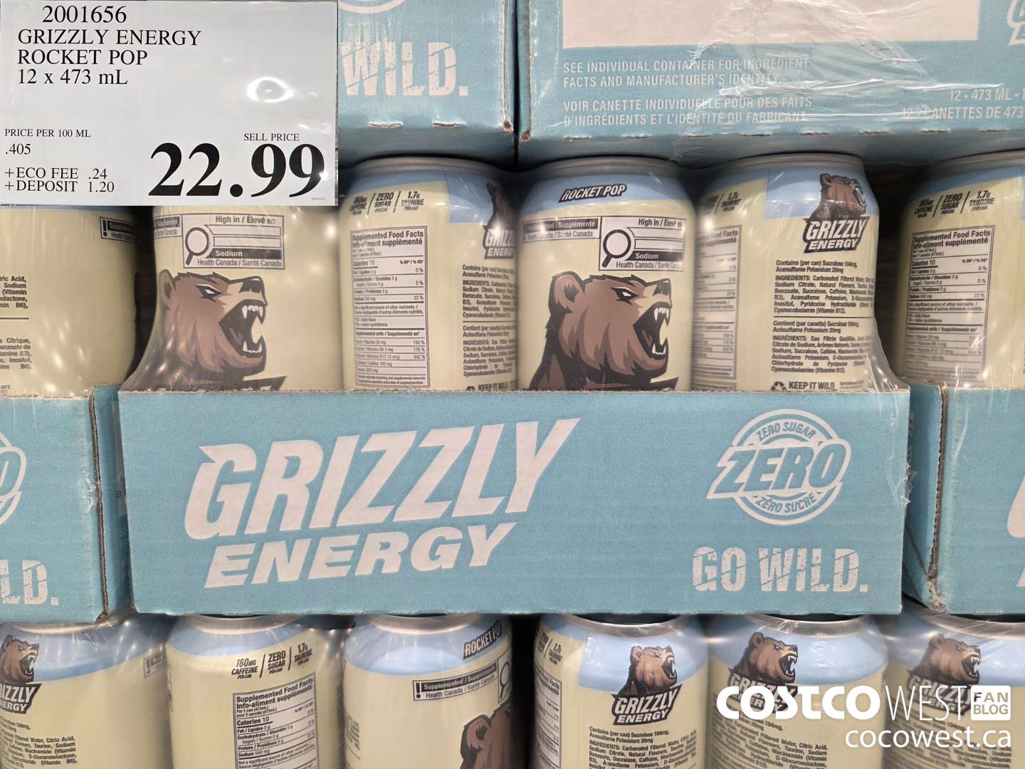 2001656 GRIZZLY ENERGY ROCKET POP 12 x 273 mL $22.99