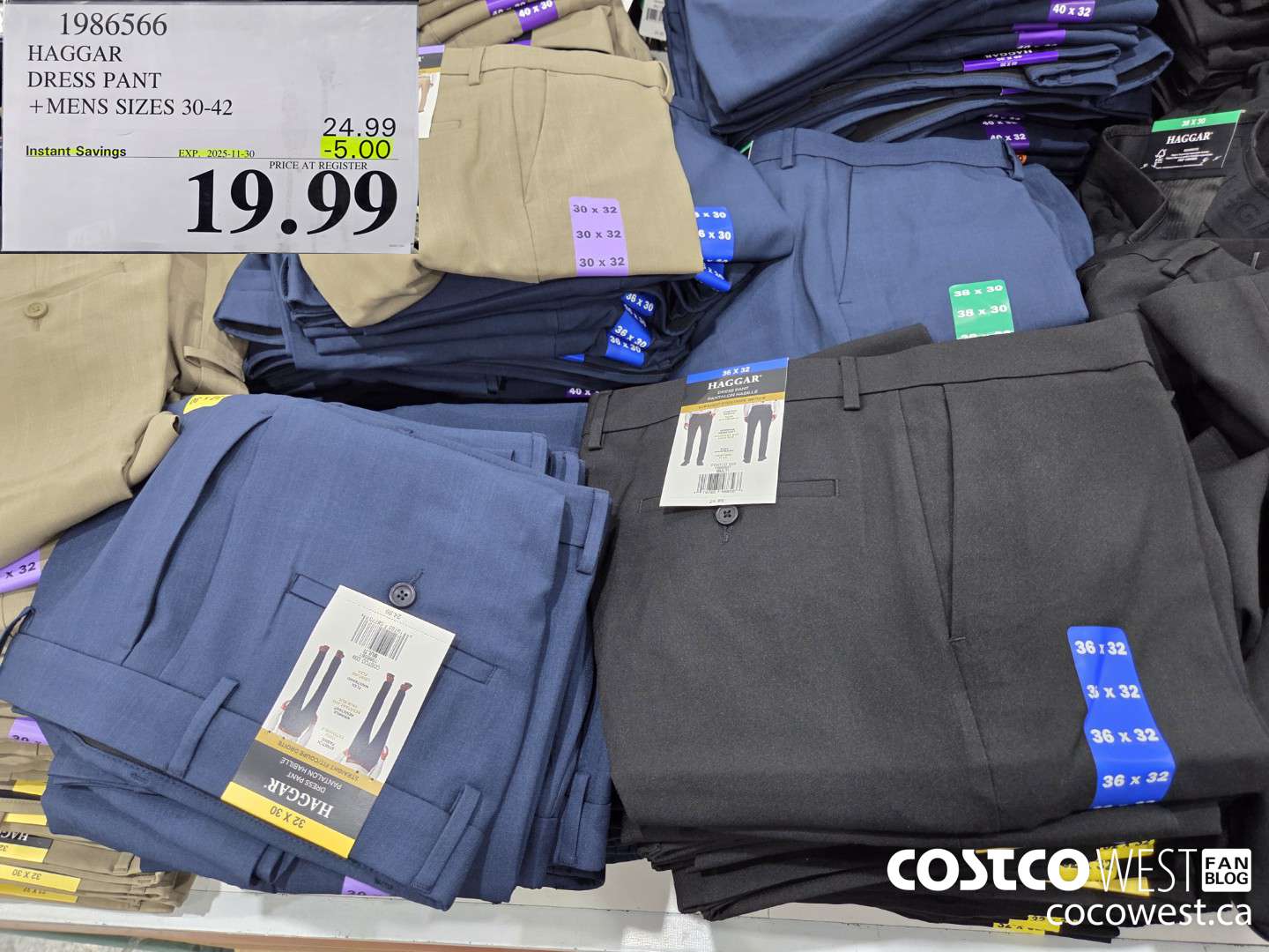 1986566 HAGGAR DRESS PANT MENS SIZES 30-42 ($5.00 INSTANT SAVINGS EXPIRES ON 2025-11-30) $19.99