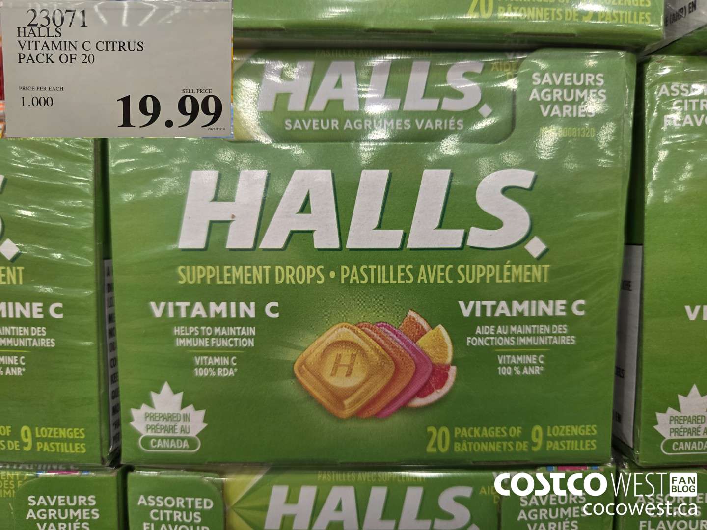 23071 HALLS VITAMIN C CITRUS PACK OF 20 $19.99