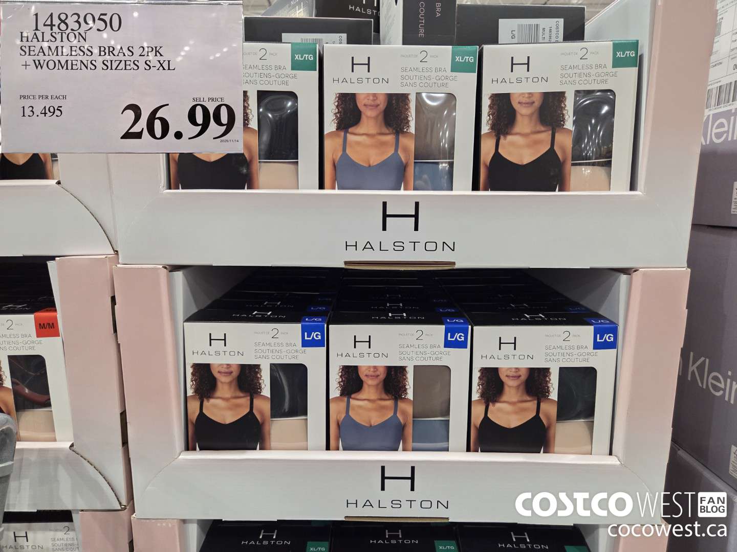 1483950 HALSTON SEAMLESS BRA 2PK LADIES SIZES S-XL $26.99