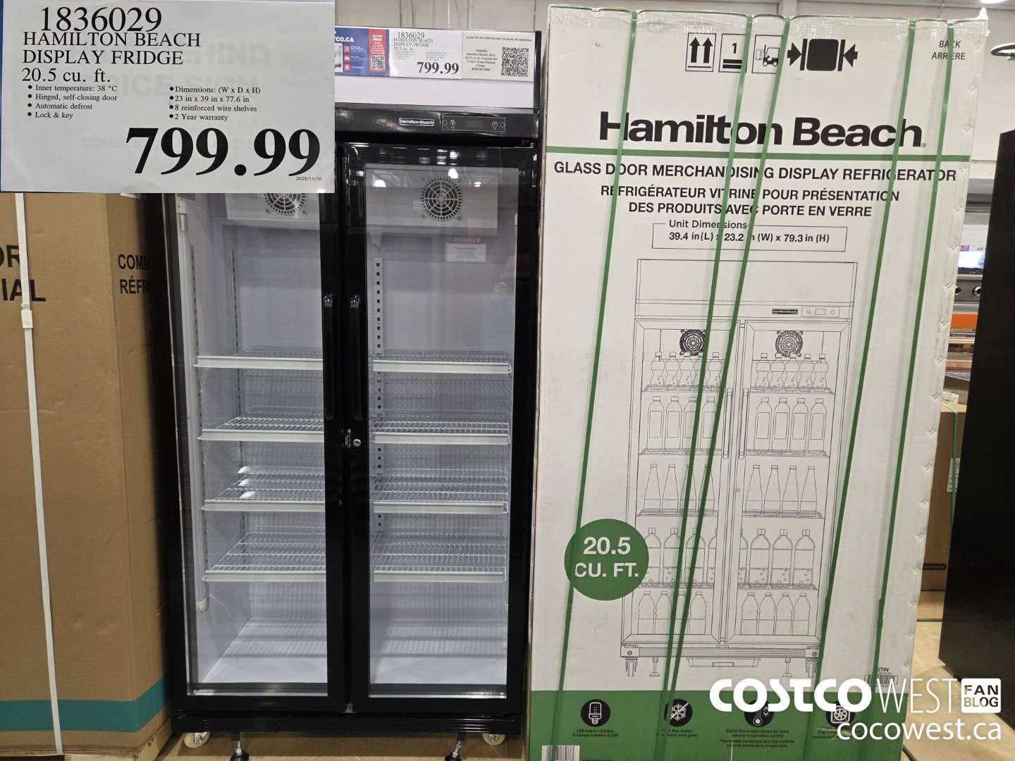 1836029 HAMILTON BEACH DISPLAY FRIDGE 20.5 cu. ft. $799.99