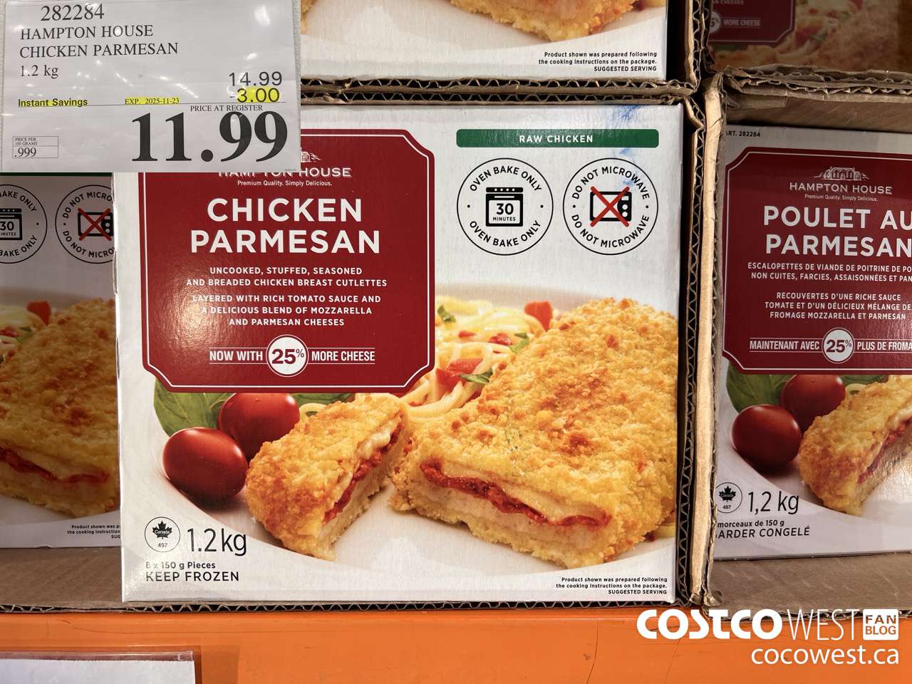 282284 HAMPTON HOUSE CHICKEN PARMESAN 1.2 kg ($3.00 INSTANT SAVINGS EXPIRES ON 2025-11-23) $11.99