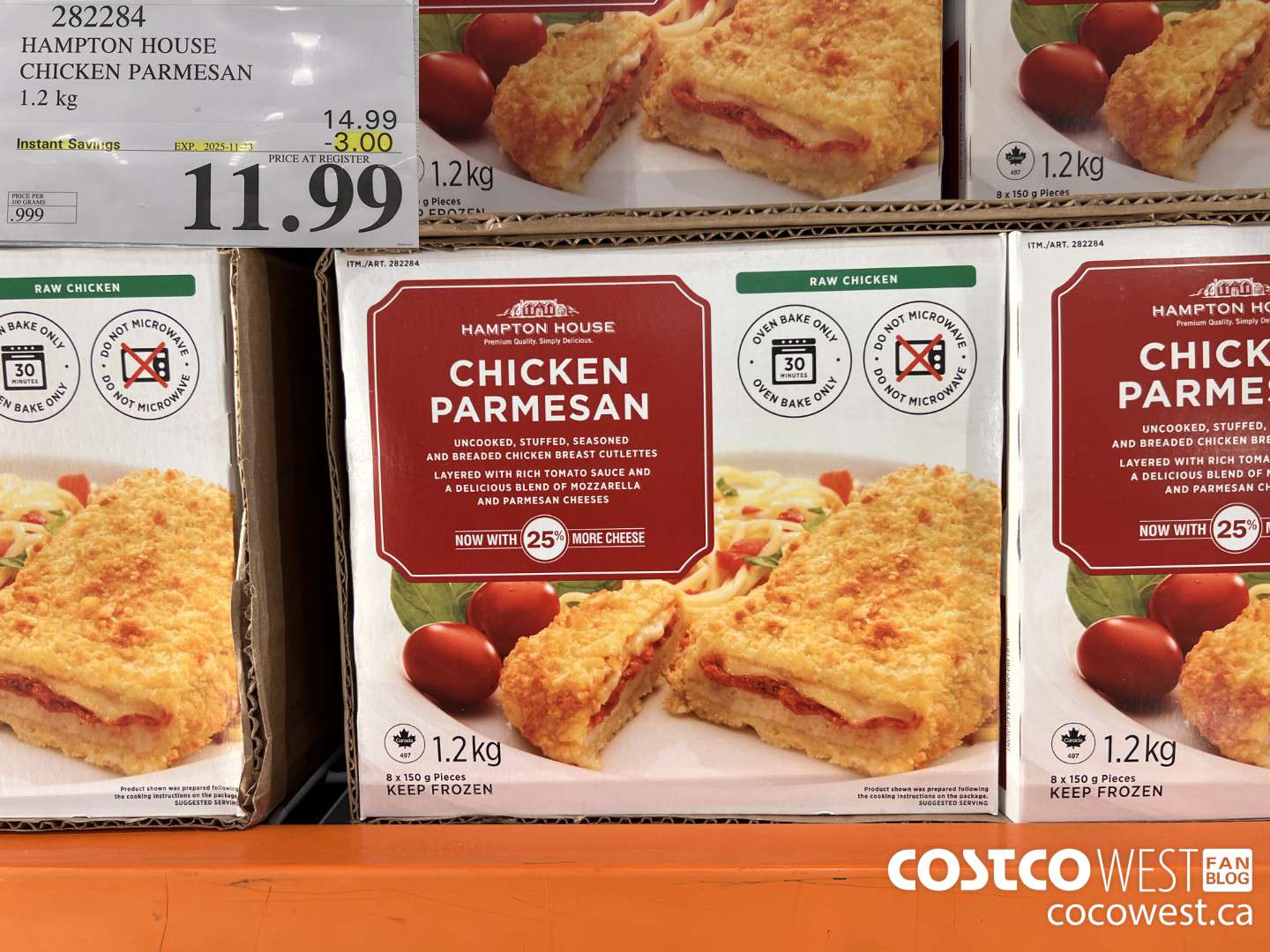 282284 HAMPTON HOUSE CHICKEN PARMESAN 1.2 kg ($3.00 INSTANT SAVINGS EXPIRES ON 2025-11-23) $11.99