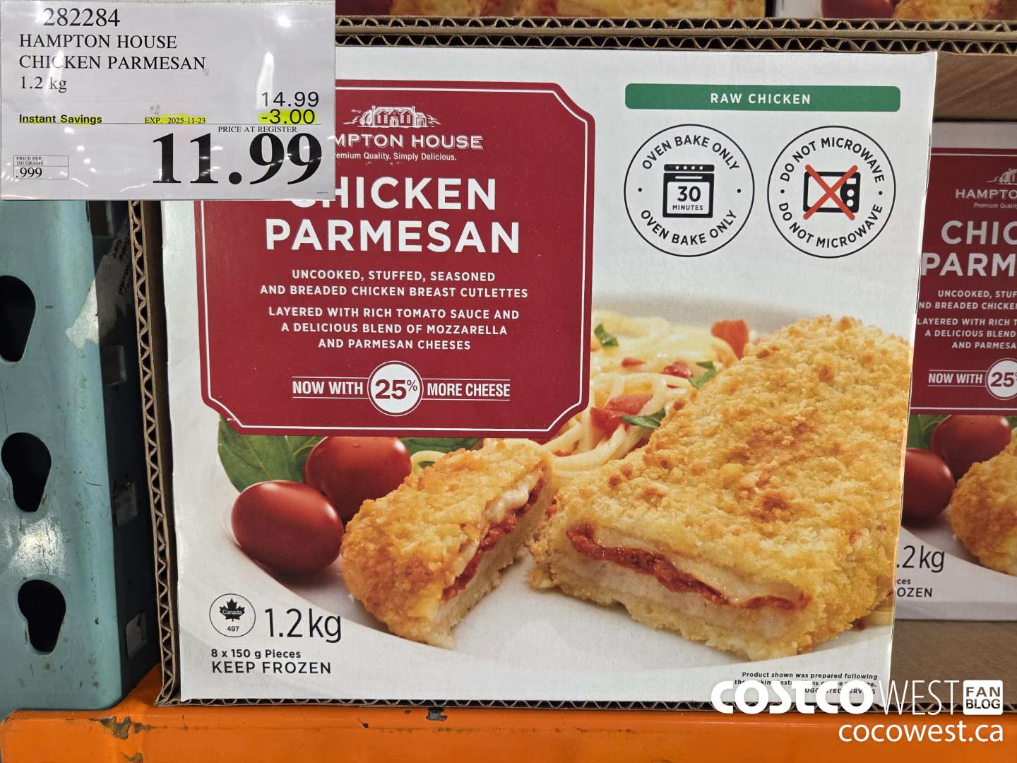 282284 HAMPTON HOUSE CHICKEN PARMESAN 1.2 kg ($3.00 INSTANT SAVINGS EXPIRES ON 2025-11-23) $11.99