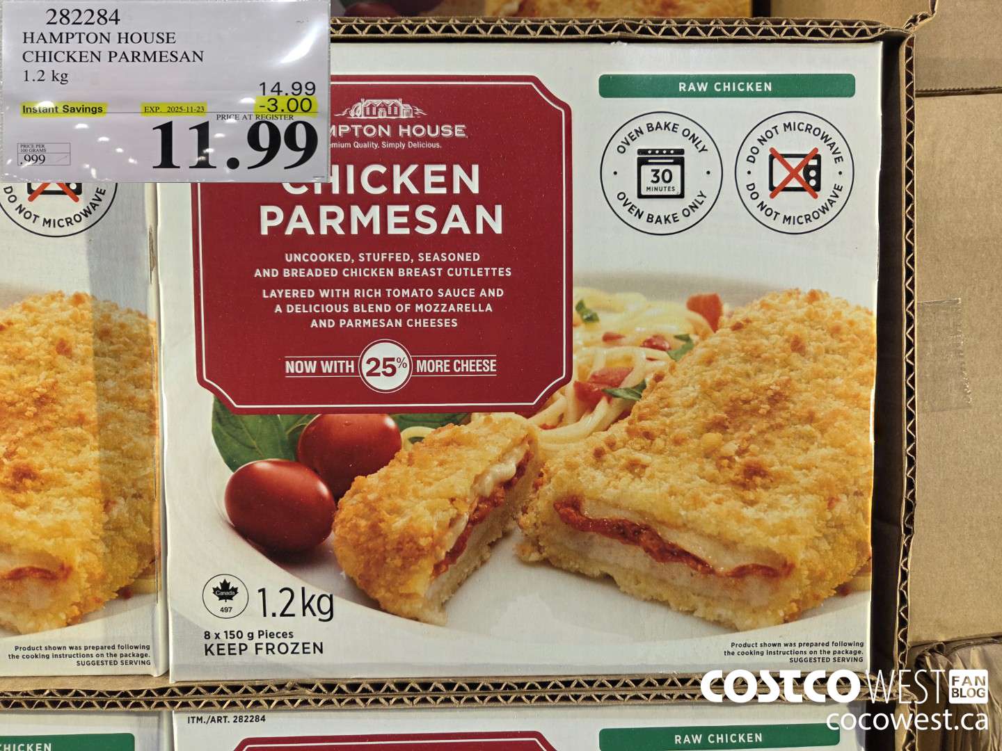 282284 HAMPTON HOUSE CHICKEN PARMESAN 1.2 kg ($3.00 INSTANT SAVINGS EXPIRES ON 2025-11-23) $11.99