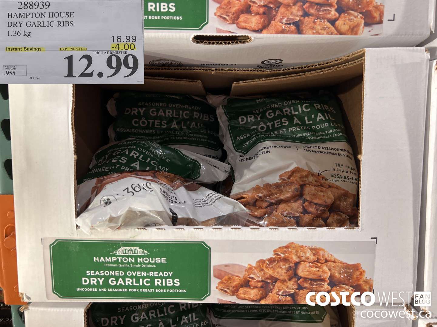 288939 HAMPTON HOUSE DRY GARLIC RIBS 1.36 kg ($4.00 INSTANT SAVINGS EXPIRES ON 2025-11-23) $12.99