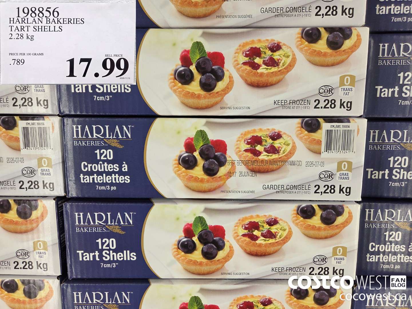 198856 HARLAN BAKERIES TART SHELLS 2.28 kg $17.99