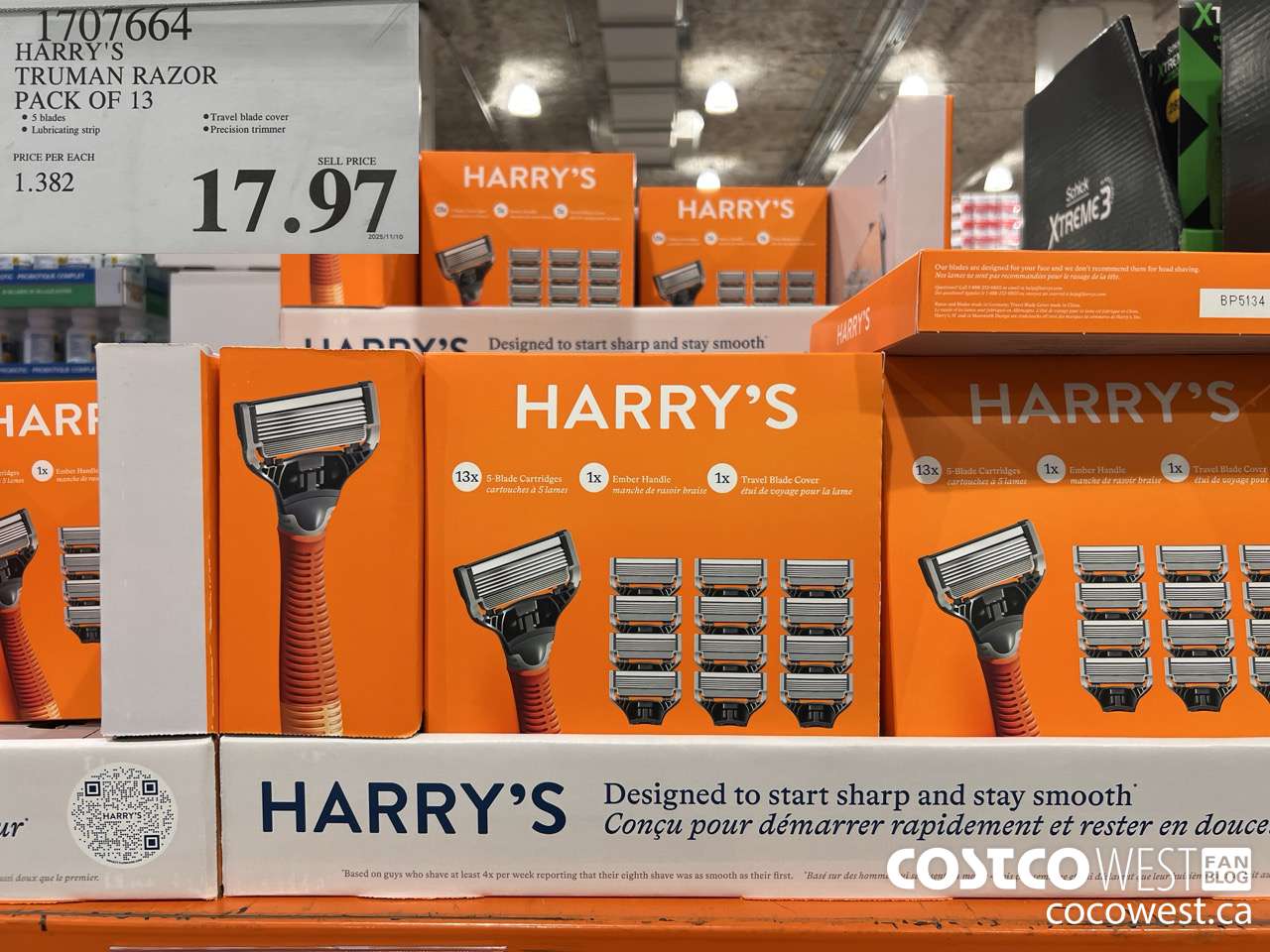 1707664 HARRY'S TRUMAN RAZOR PACK OF 13 $17.97