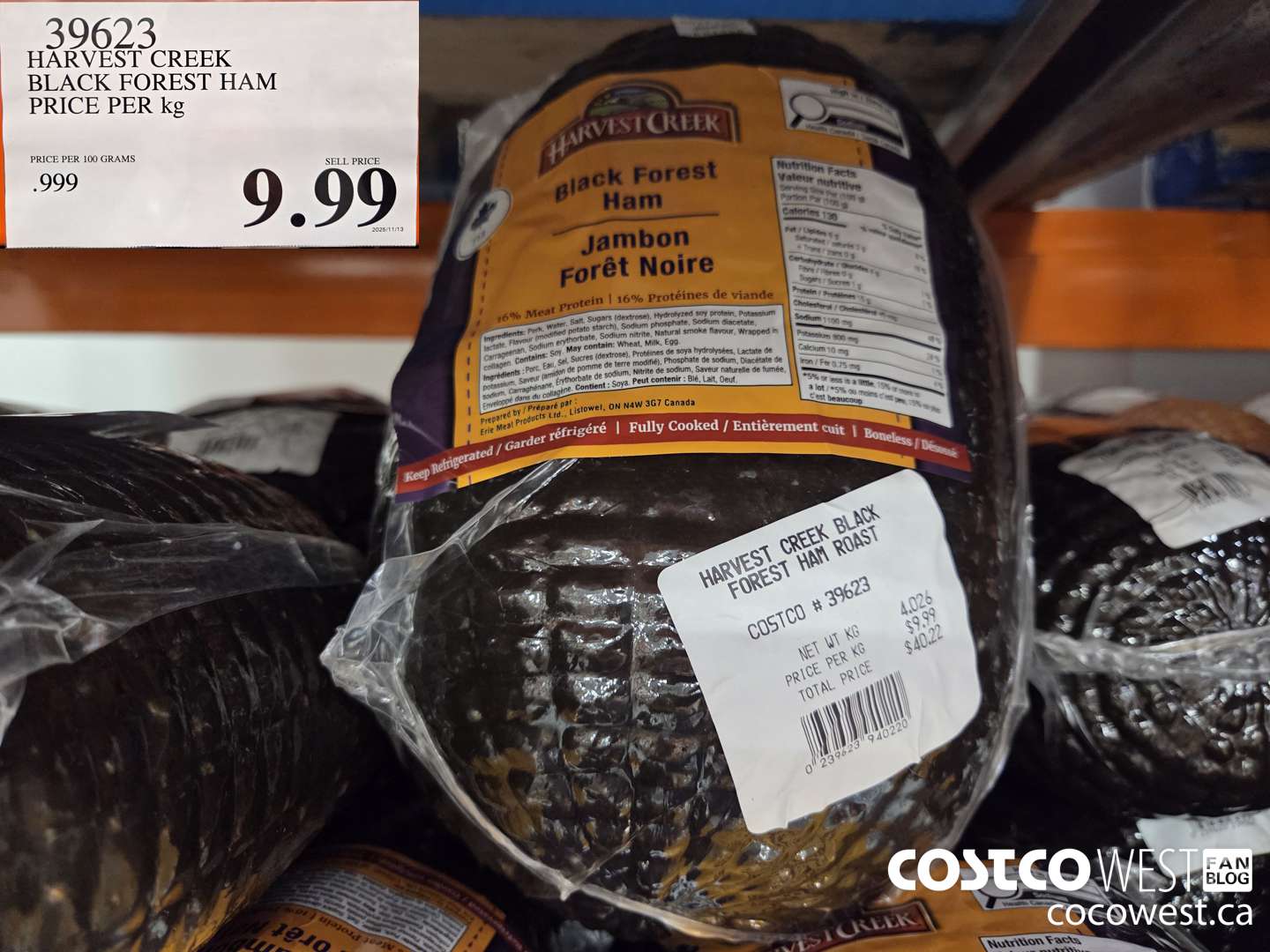 39623 HARVEST CREEK BLACK FOREST HAM PRICE PER kg $9.99