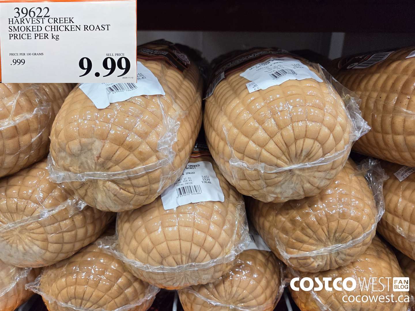 39622 HARVEST CREEK SMOKED CHICKEN ROAST PRICE PER kg $9.99