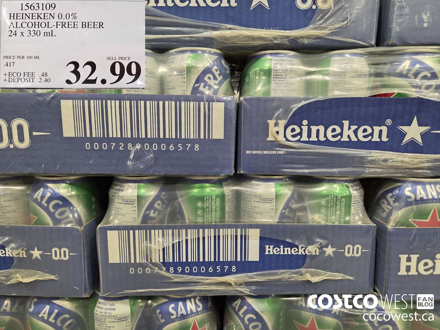 1563109 HEINEKEN 0% ALCOHOL-FREE BEER 24 X 330 ML $32.99