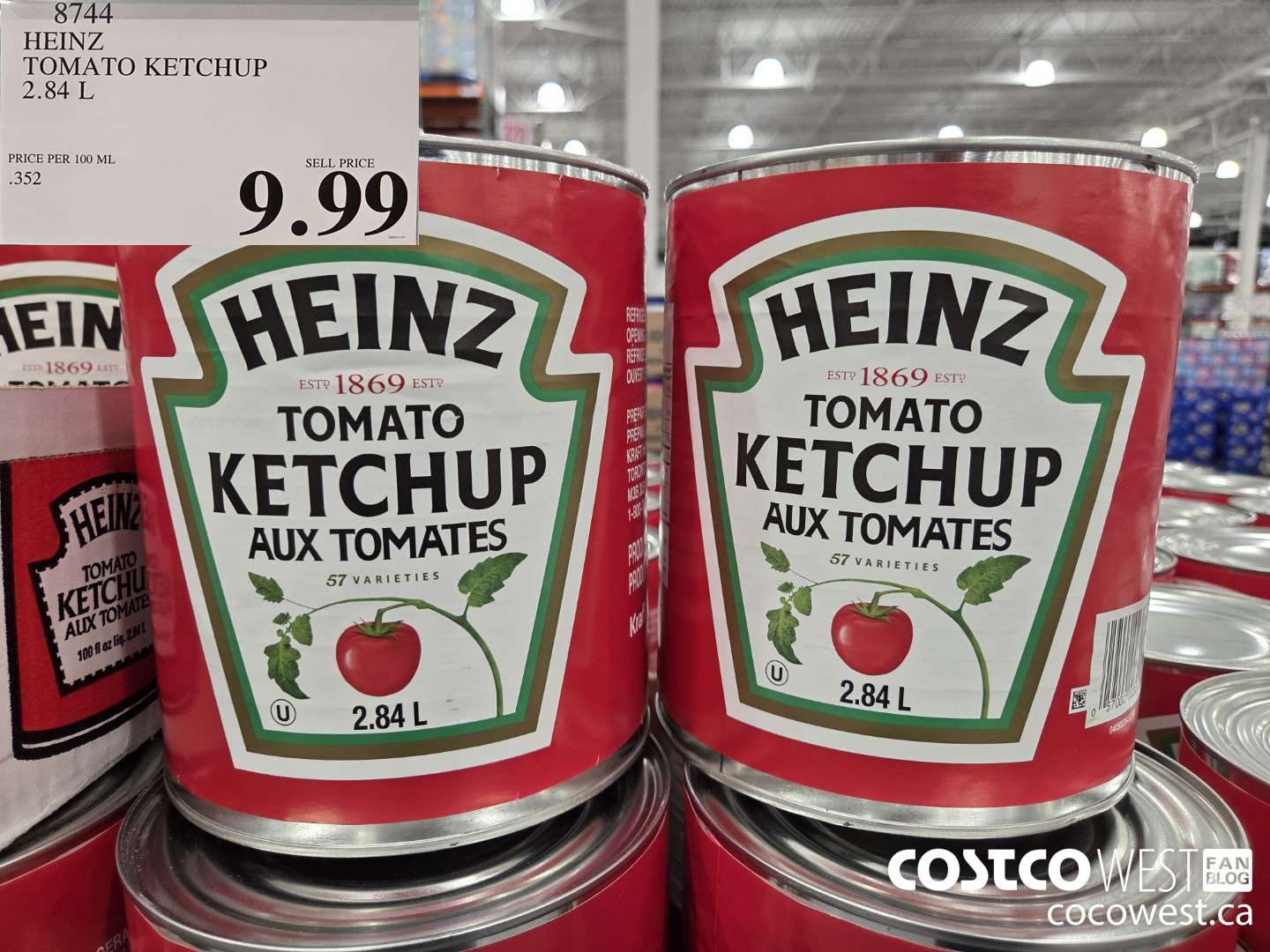 8744 HEINZ TOMATO KETCHUP 2.84 L $9.99