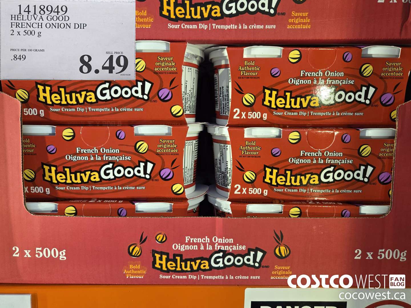 1418949 HELUVA GOOD FRENCH ONION DIP 2 x 500g $8.49