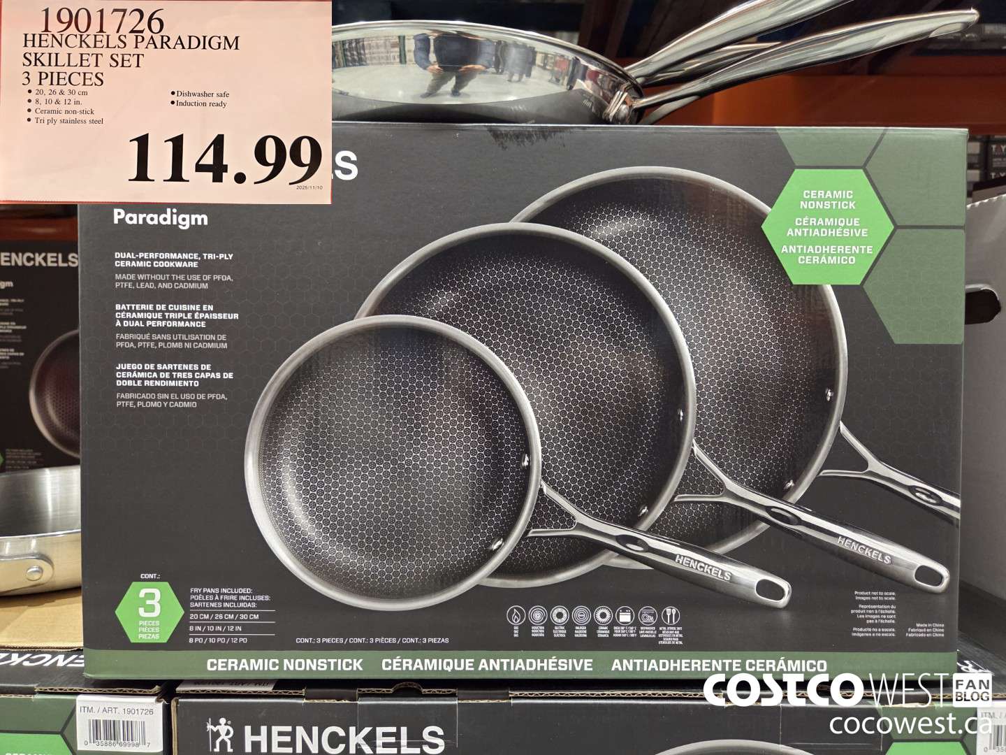 1901726 HENCKELS PARADIGM SKILLET SET 3 PIECES $114.99