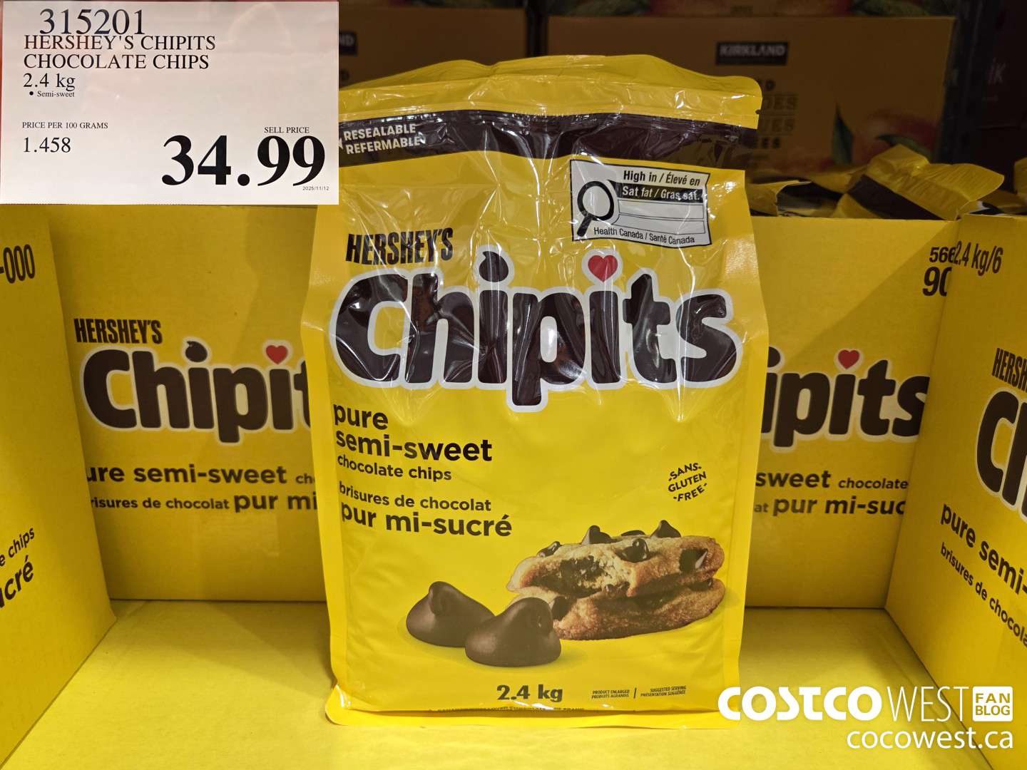 315201 HERSHEY'S CHIPITS CHOCOLATE CHIPS 2.4 kg $34.99