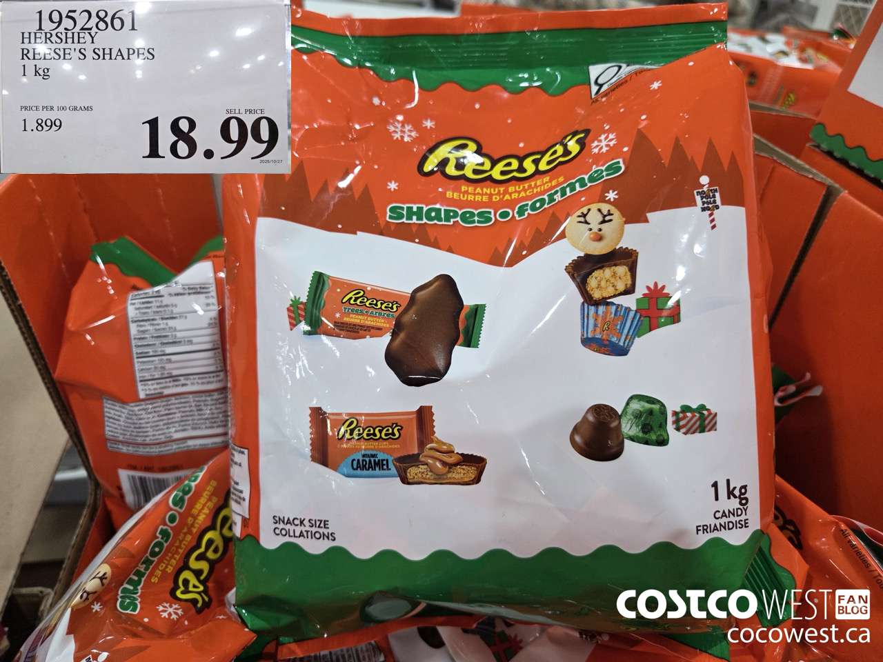 1952861 HERSHEY REESE'S SHAPES 1KG $18.99