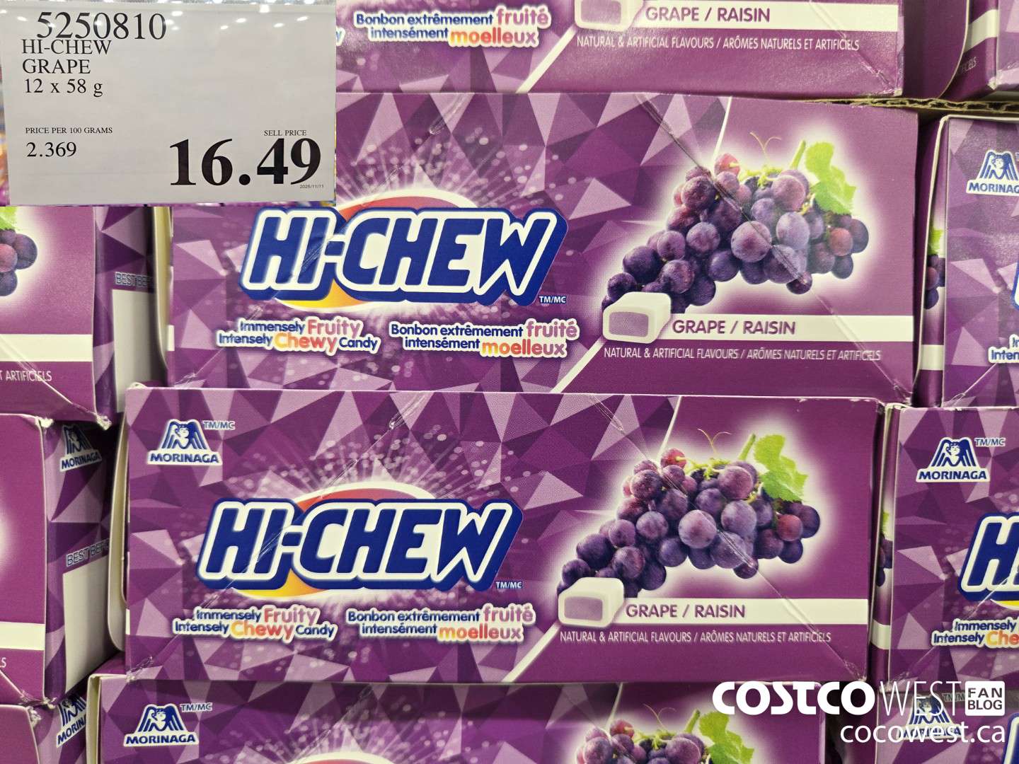 5250810 HI-CHEW GRAPE 12 x 58 g $16.49
