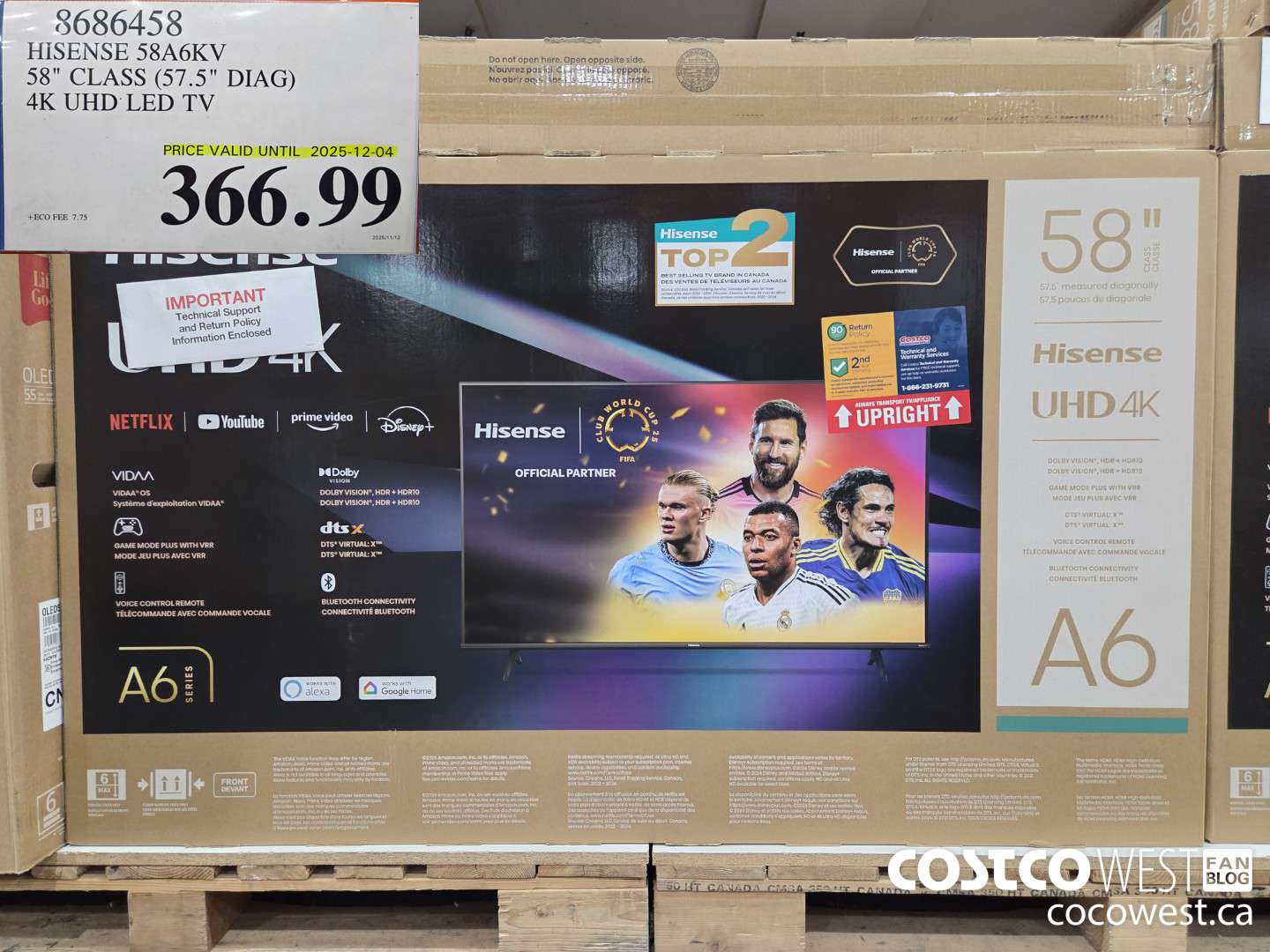 8686458 HISENSE 58A6KV 58