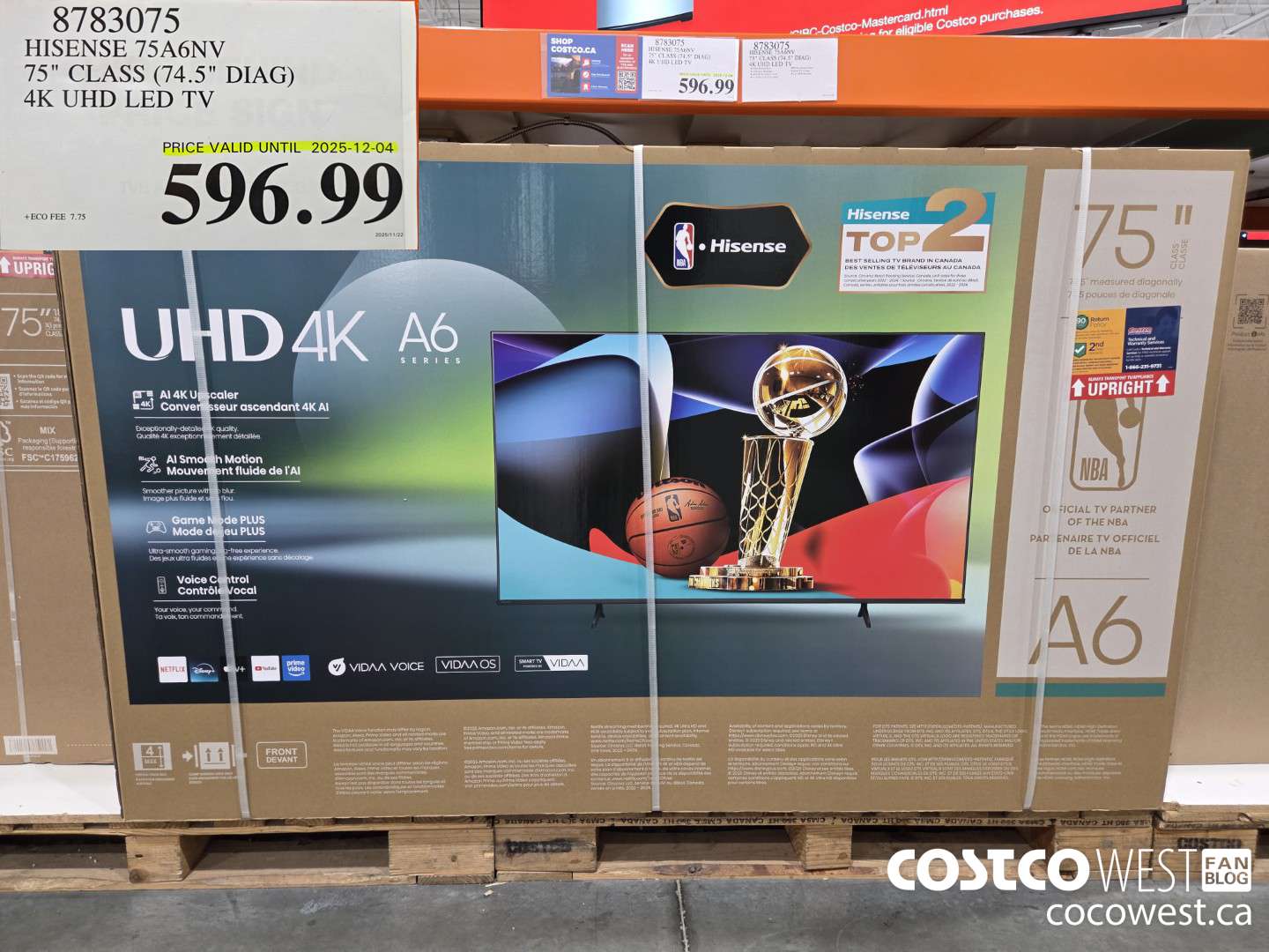 8783075 HISENSE 75A6NV 75