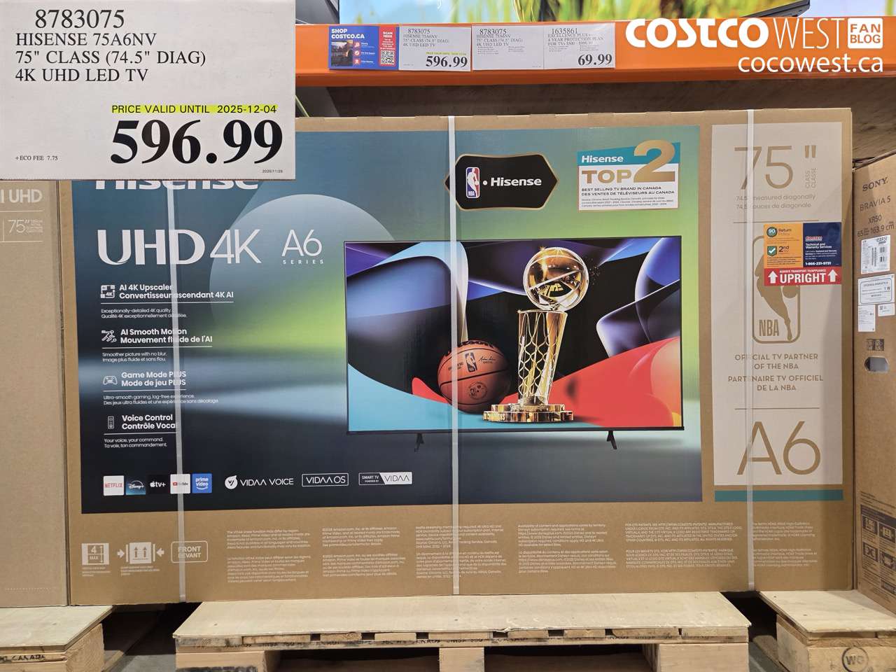 8783075 HISENSE 75A6NV 75