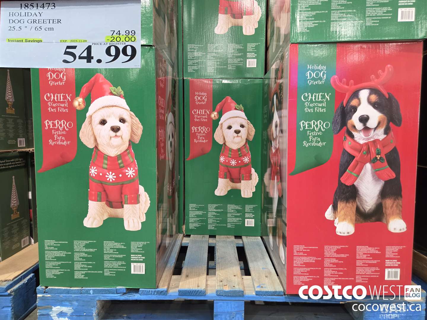 1851473 HOLIDAY DOG GREETER 25.5