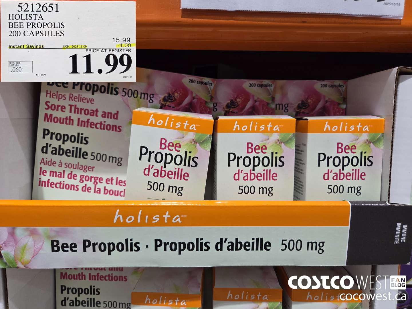 5212651 HOLISTA BEE PROPOLIS 200 CAPSULES ($4.00 INSTANT SAVINGS EXPIRES ON 2025-11-09) $11.99