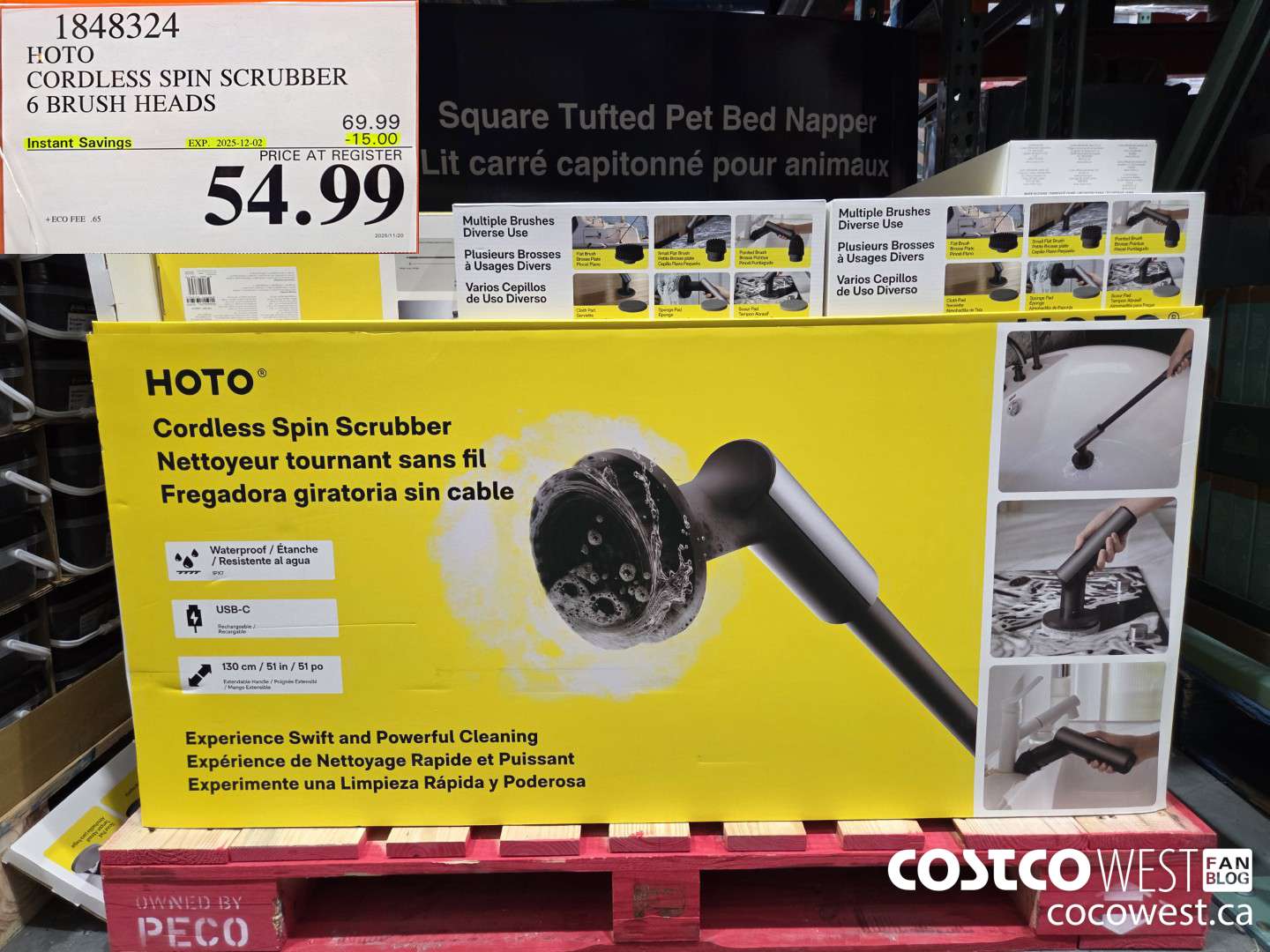 1848324 HOTO CORDLESS SPIN SCRUBBER 6 BRUSH HEADS ($15.00 INSTANT SAVINGS EXPIRES ON 2025-12-02) $54.99