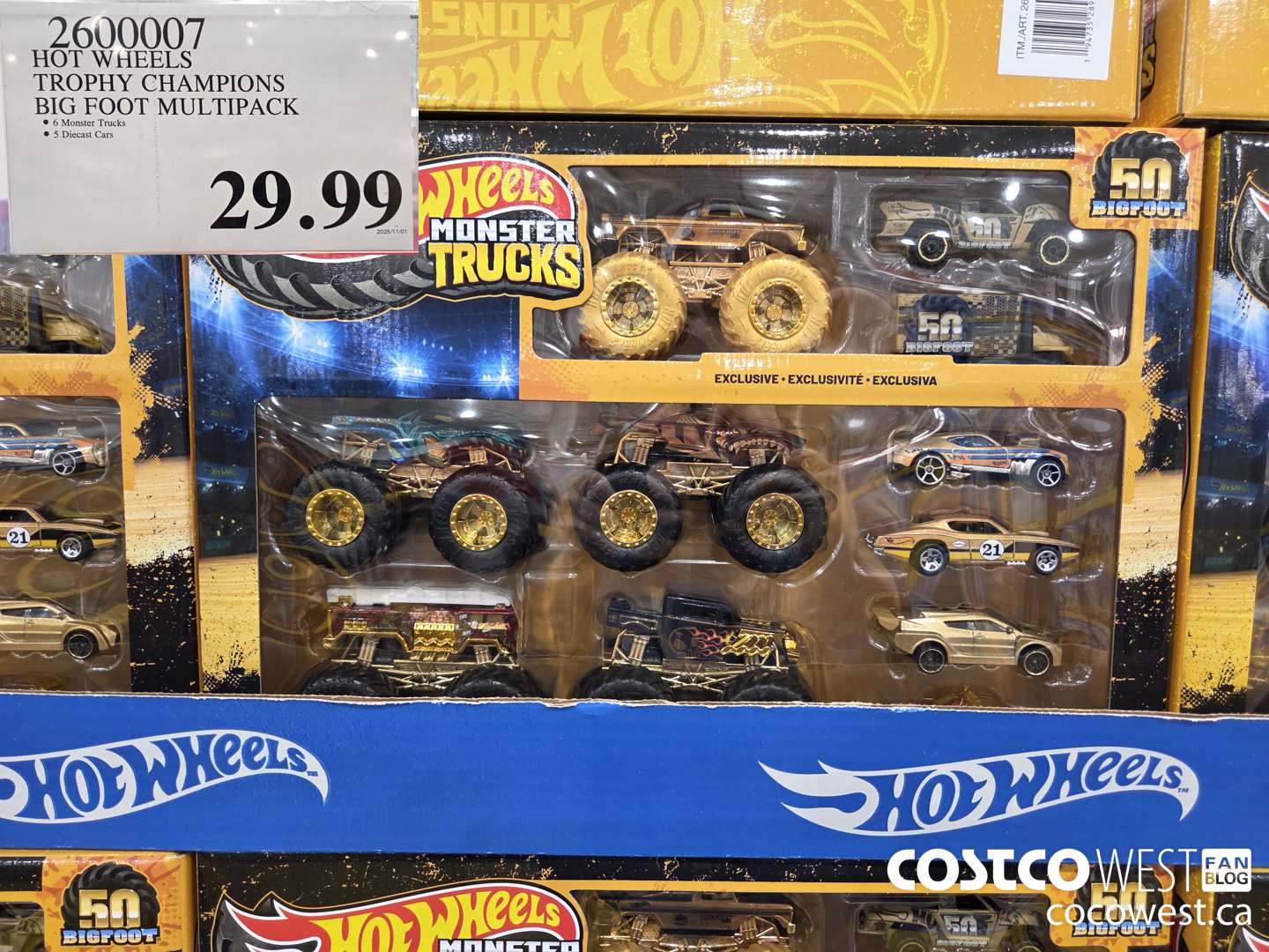 2600007 HOT WHEELS TROPHY CHAMPIONS BIG FOOT MULTIPACK $29.99