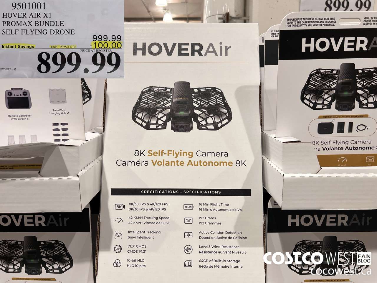 9501001 HOVERAIR X1 PROMAX 8K FLYING ACTION CAM DRONE BUNDLE ($100.00 INSTANT SAVINGS EXPIRES ON 2024-11-19) $899.99