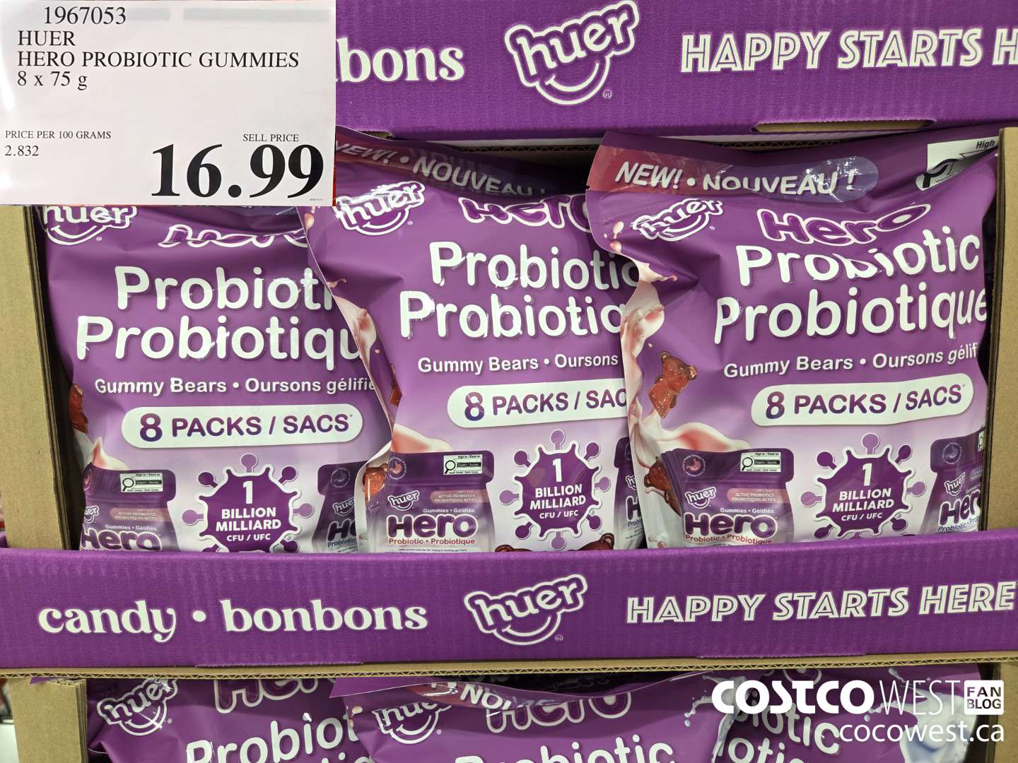 1967053 HUER HERO PROBIOTIC GUMMIES 8 x 75 g $16.99