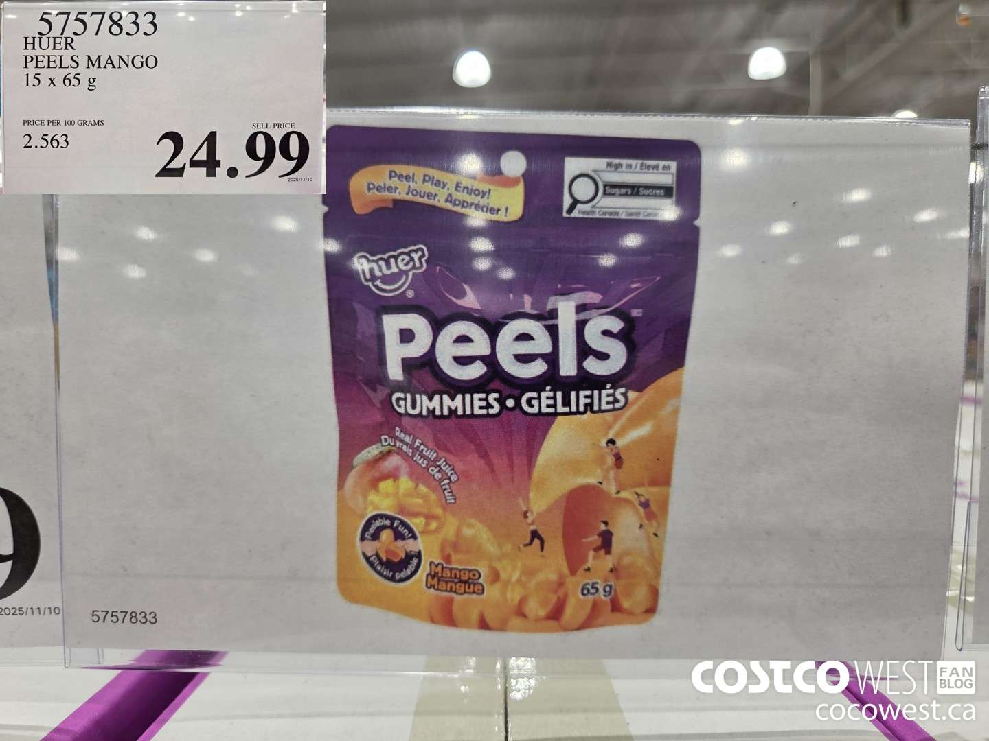 5757833 HUER PEELS MANGO 15 x 65 g $24.99