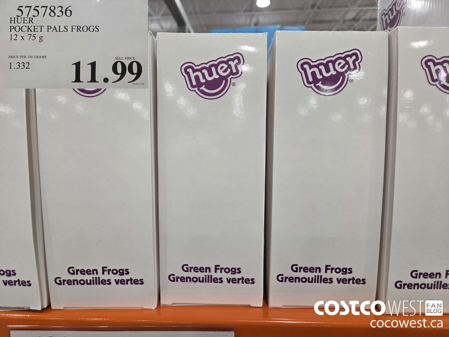 5757836 HUER POCKET PALS FROGS 12 x 75 g $11.99