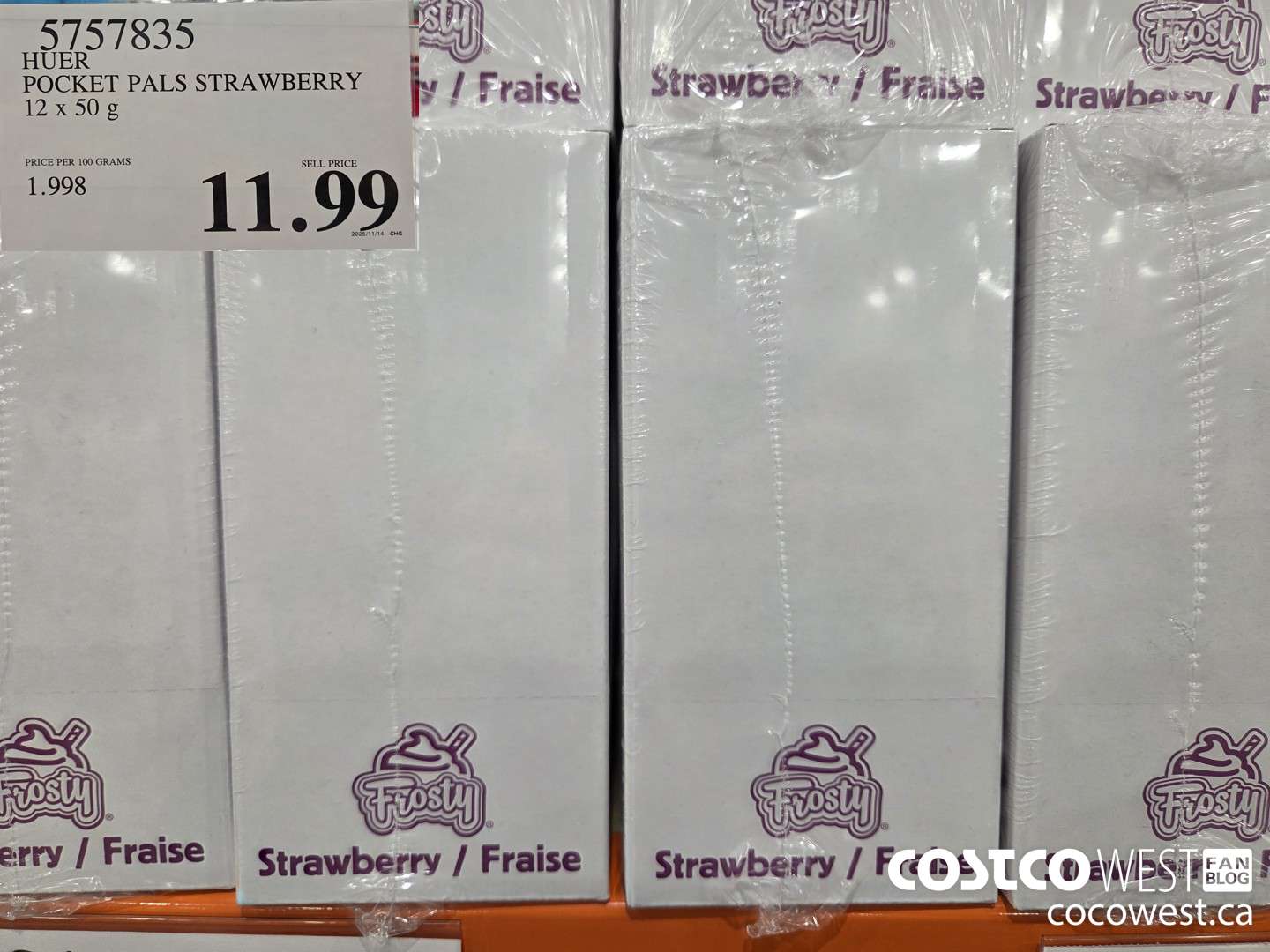 5757835 HUER POCKET PALS STRAWBERRY 12 x 50 g $11.99