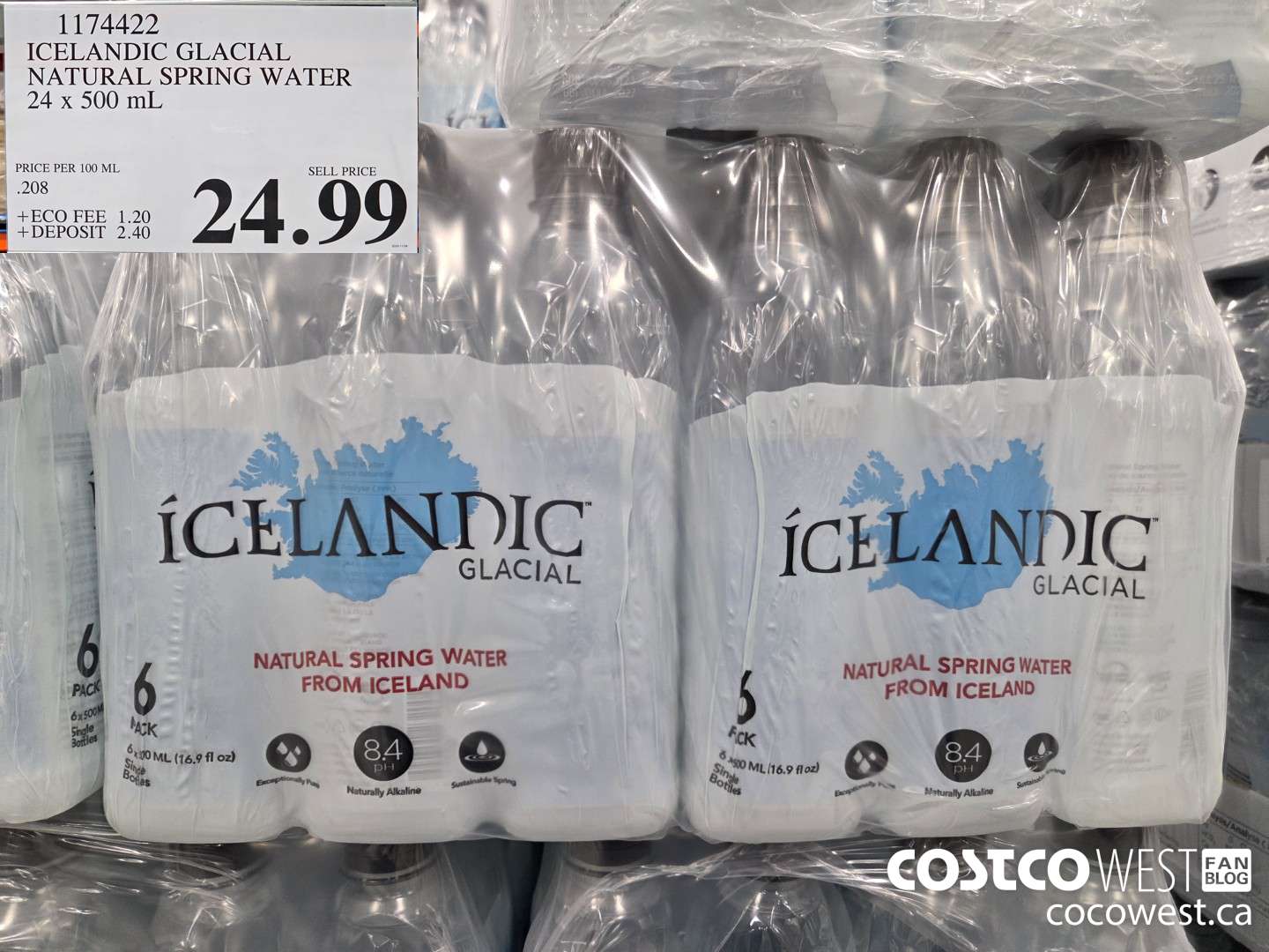1174422 ICELANDIC GLACIAL NATURAL SPRING WATER 24 x 500 mL $24.99