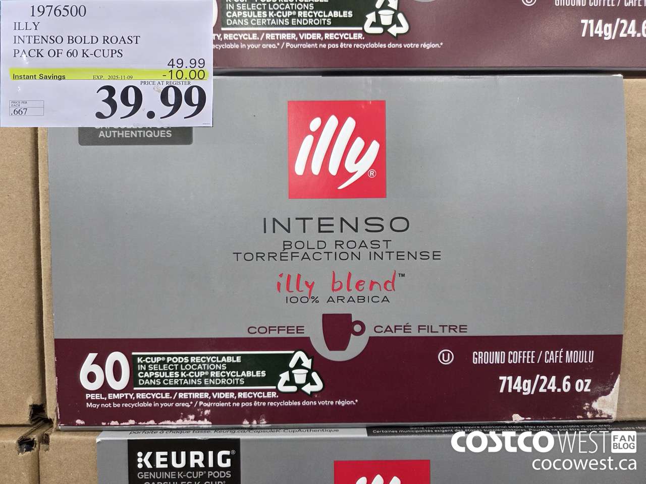 1976500 ILLY INTENSO BOLD ROAST PACK OF 60 K-CUPS ($10.00 INSTANT SAVINGS EXPIRES ON 2025-11-09) $39.99