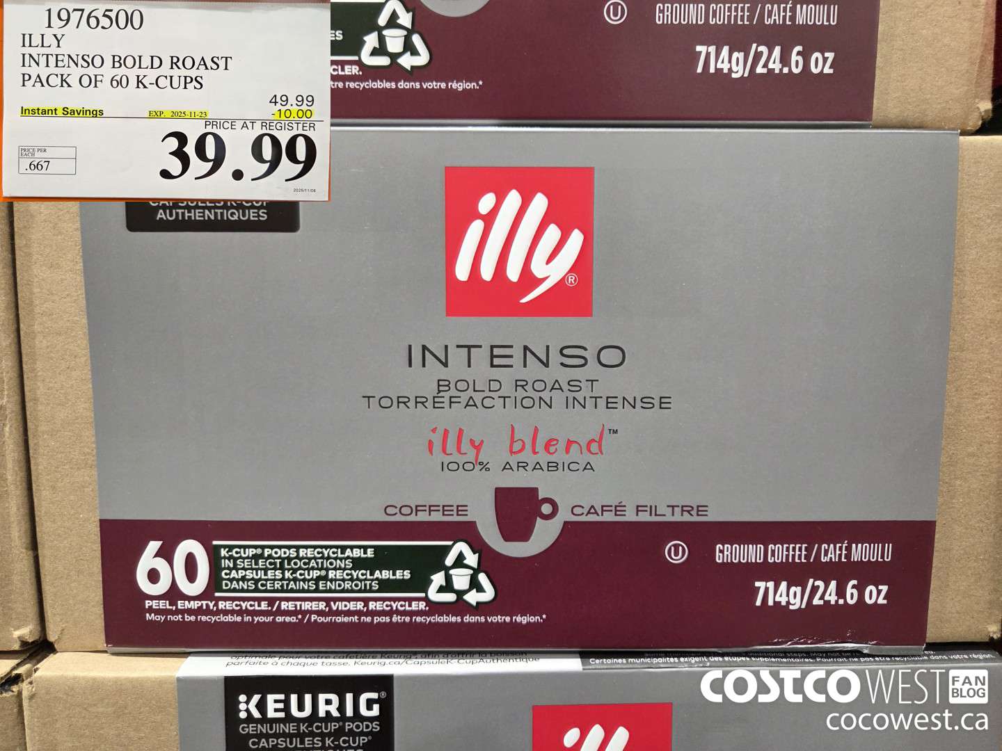 1976500 ILLY INTENSO BOLD ROAST PACK OF 60 K-CUPS ($10.00 INSTANT SAVINGS EXPIRES ON 2025-11-23) $39.99