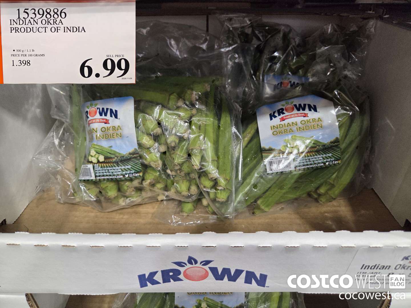 1539886 INDIAN OKRA PRODUCT OF INDIA $6.99