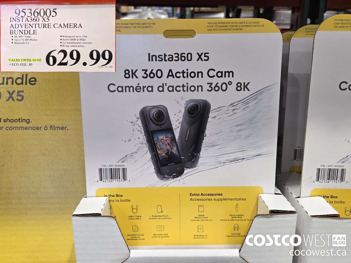 9536005 INSTA360 X5 ADVENTURE CAMERA BUNDLE (EXPIRES ON 2025-01-02) $629.99