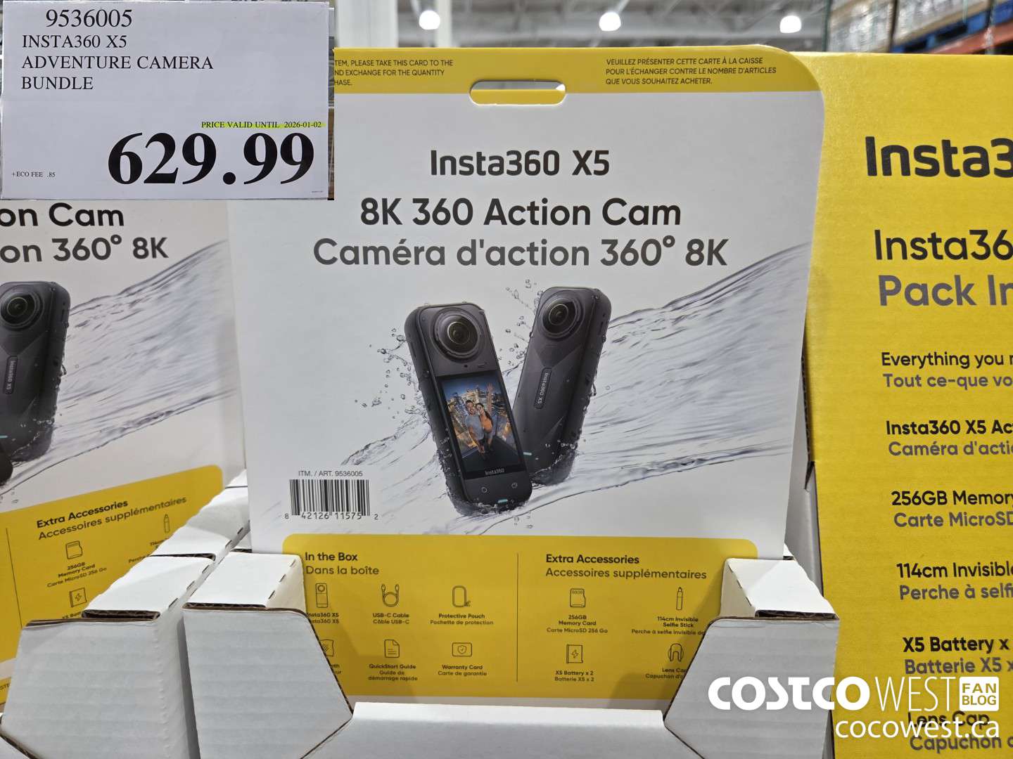 9536005 INSTA360 X5 ADVENTURE CAMERA BUNDLE (EXPIRES ON 2025-01-02) $629.99