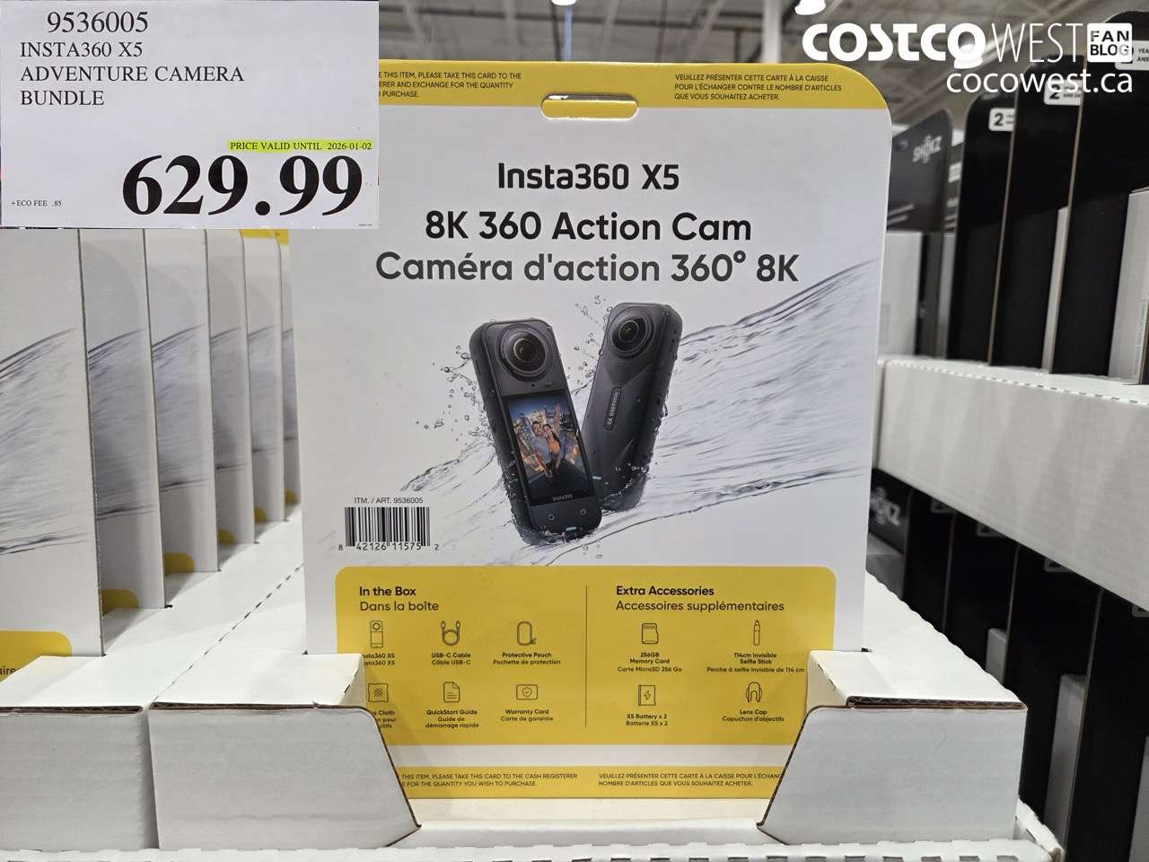 9536005 INSTA360 X5 ADVENTURE CAMERA BUNDLE (EXPIRES ON 2025-01-02) $629.99