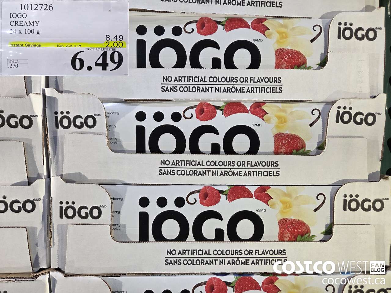 1012726 IOGO CREAMY 24 X 100G ($2.00 INSTANT SAVINGS EXPIRES ON 2025-11-09) $6.49