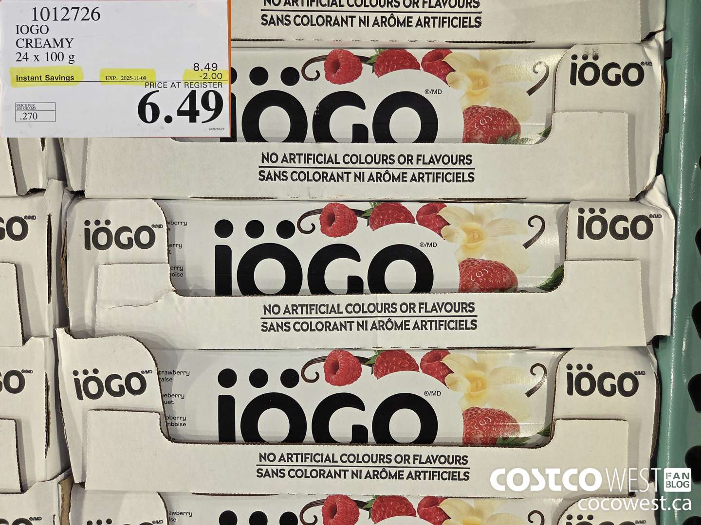 1012726 IOGO CREAMY 24 X 100G ($2.00 INSTANT SAVINGS EXPIRES ON 2025-11-09) $6.49